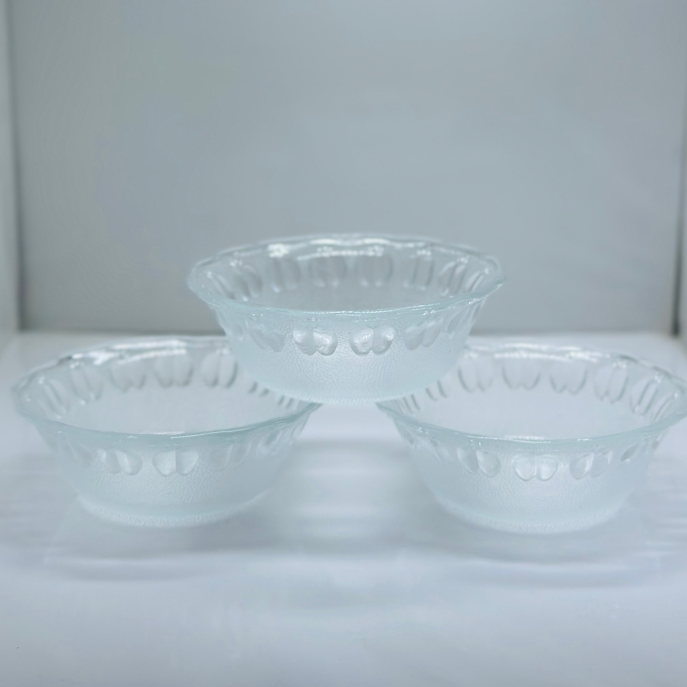 Avani Product Apple Shape Border Glass Bowls - 6 Pcs